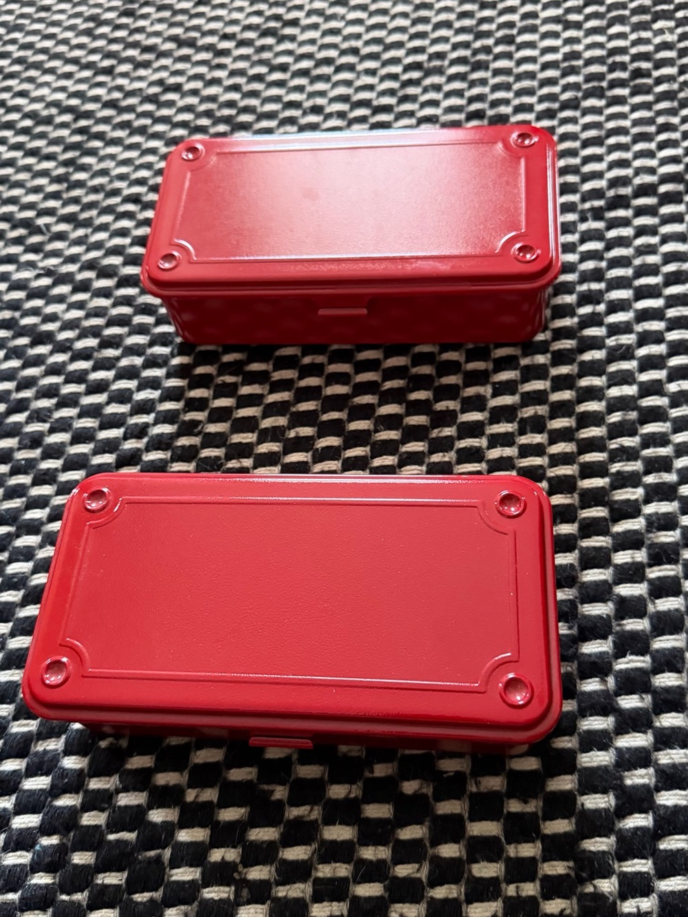 TOYO Red Metal Storage Tins - Compact Organizers - Picture 3 of 5